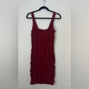 Marciano by Guess Red Textured Bodycon Dress Size S Cocktail Party